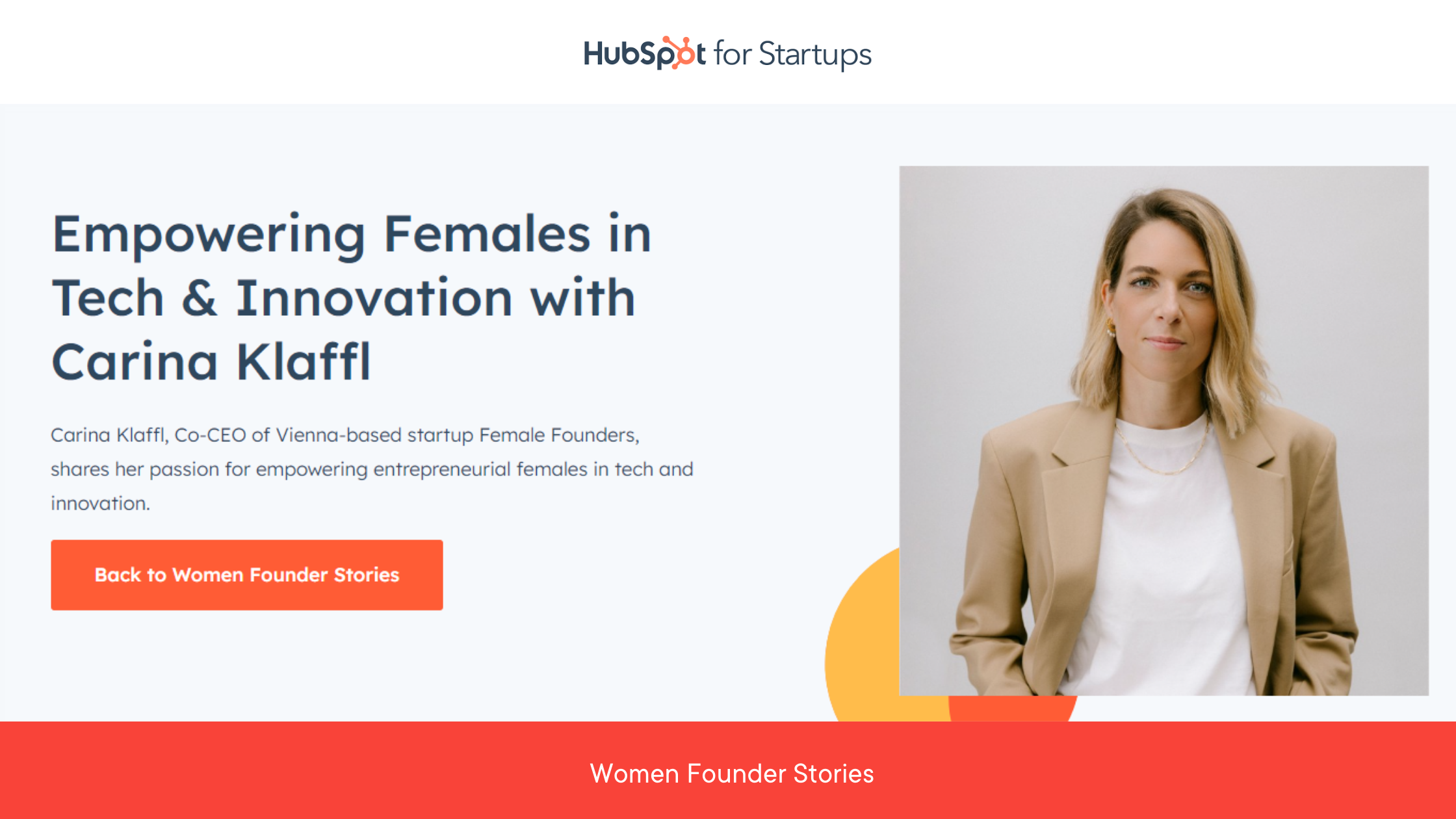 Empowering Females in Tech & Innovation with Carina Klaffl - Hubspot for Startups